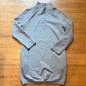 SHEIN Gray Textured Long Sleeve Dress